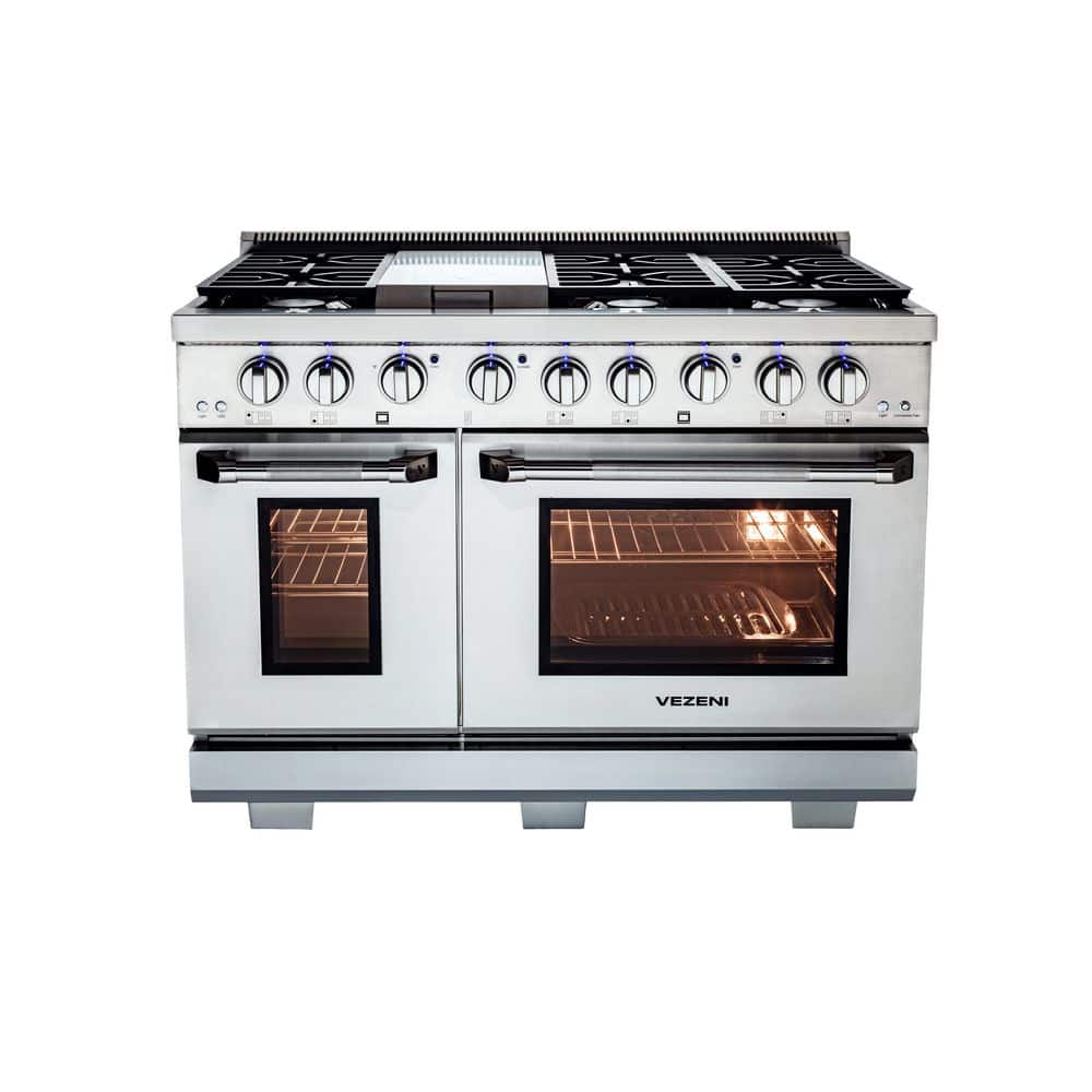 "Randolph Collection 48"" 7 Burners + Griddle Double Oven Gas Range in Stainless Steel" price history on PriceWatchPro