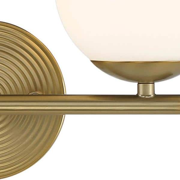 Moon Breeze Globe-Shaped Etched Opal Vanity Light in Brushed Gold