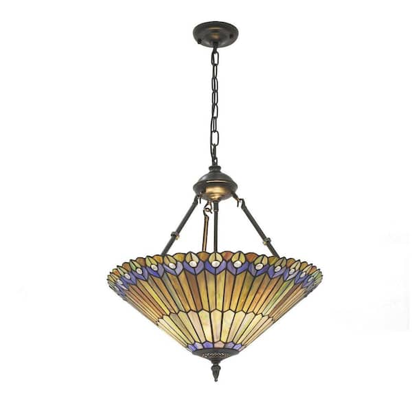 OUKANING 3-Light Multi-Color Retro Pendant Light with Adjustable
