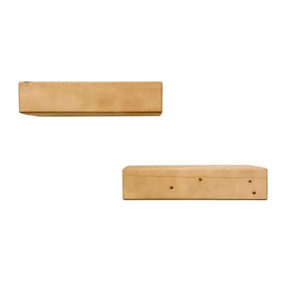 Unbranded Del Hutson Artisan Haute 6 in. x 16 in. x 4 in. Walnut Pine Wood Floating Box Set of 2 Decorative Wall Shelf Set