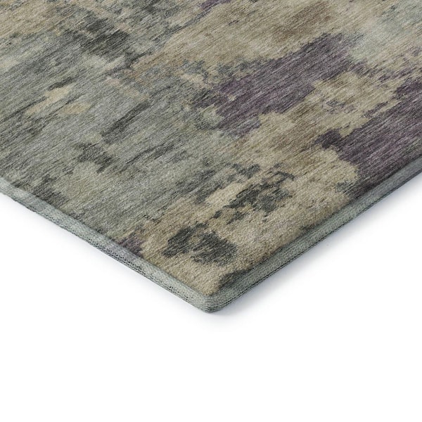 Mayfield Premium Machine Washable Abstract AMF2074 Sage 3 ft. x 4 ft. Area Rug