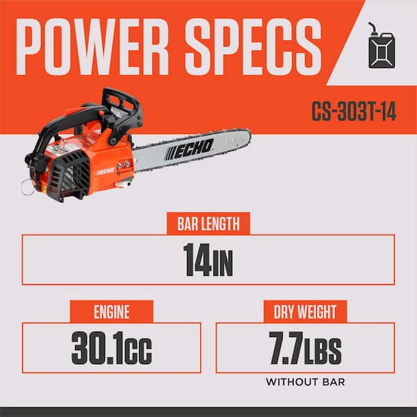 14 in. 30.1 cc Gas 2-Stroke Top Handle Chainsaw