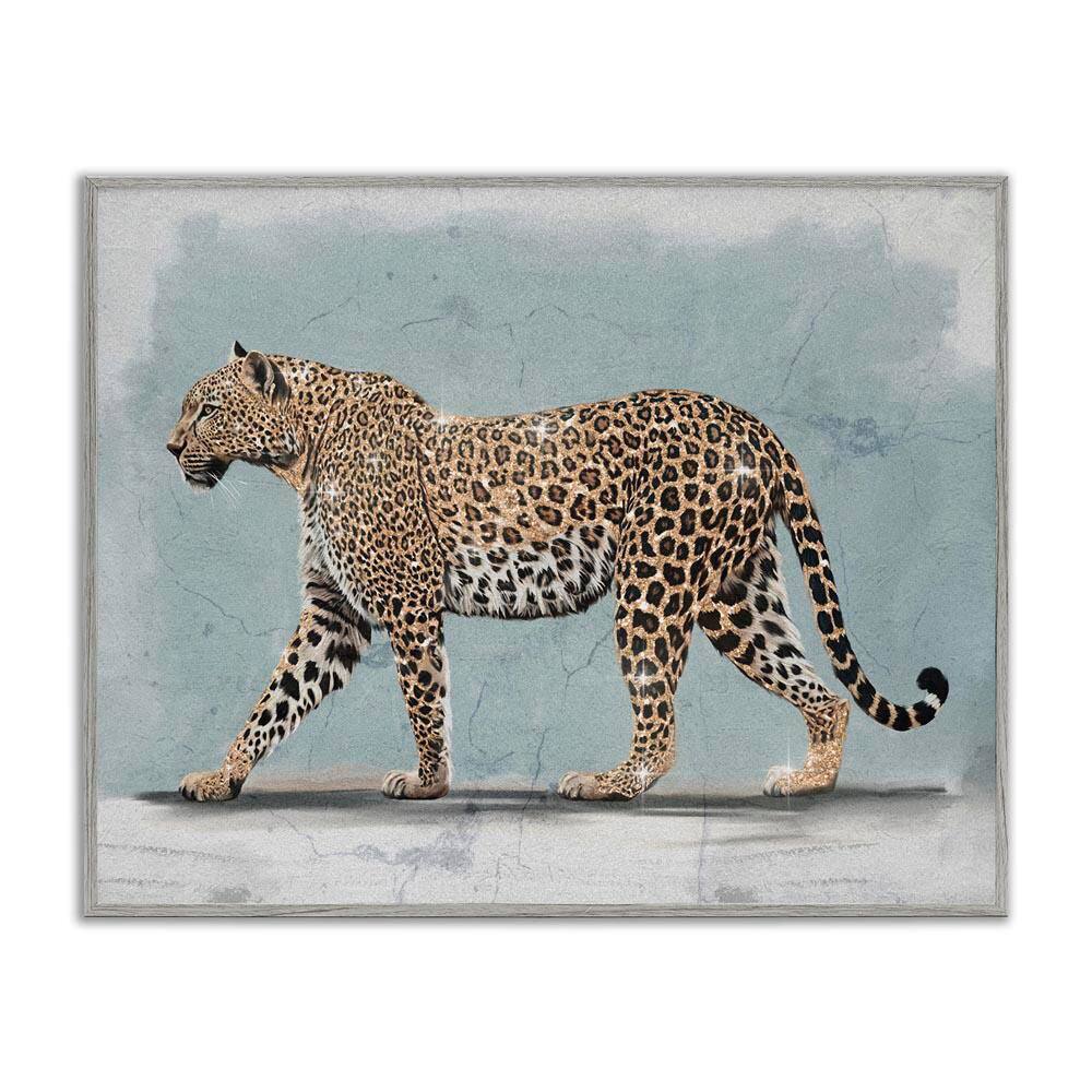 Stepping Glam Leopard by Svetlana Aleynikova Gray Framed Animal Giclee Art Print 11 in. x 14 in. price history on PriceWatchPro