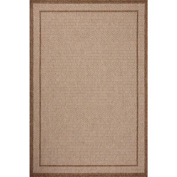 Merrick Chestnut/Oatmeal 18 in. x 18 in. Sample Indoor/Outdoor Area Rug