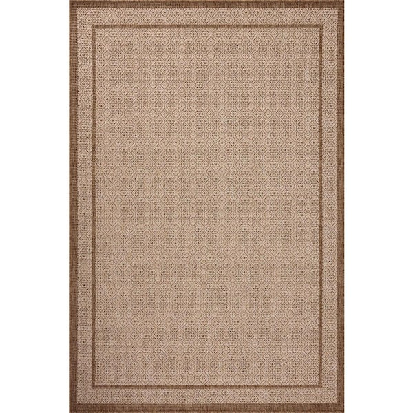 Merrick Chestnut/Oatmeal 5 ft. x 7 ft. 7 in. Indoor/Outdoor Area Rug