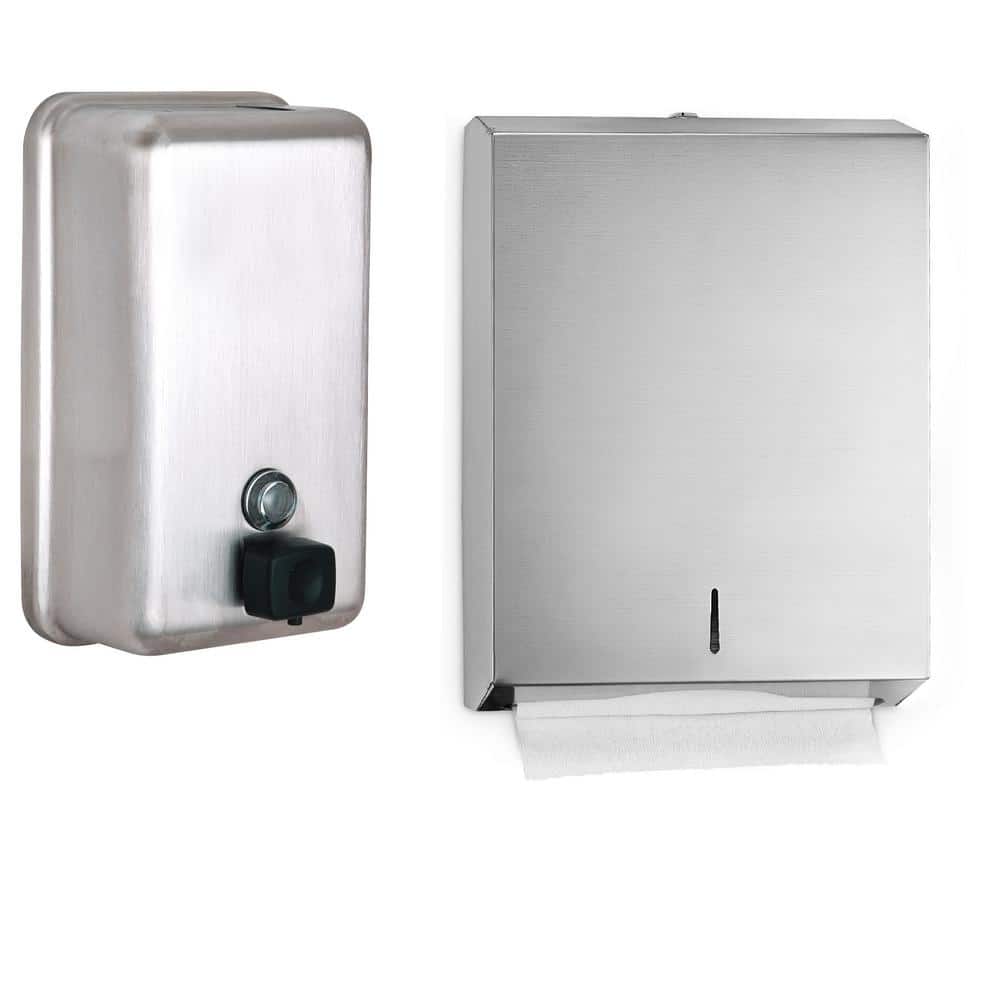 Stainless Steel C-Fold/Multi-Fold Paper Towel Dispenser and Push Button Ver