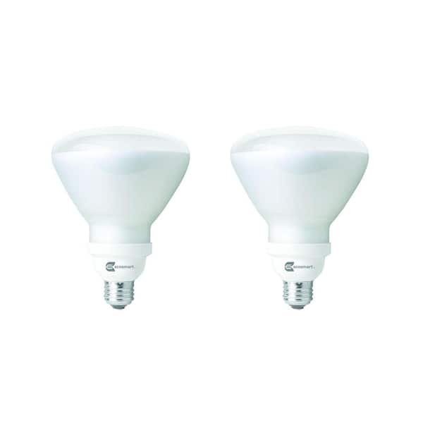 EcoSmart 120-Watt Equivalent R40 Non-Dimmable CFL Light Bulb Soft White (2-Pack)