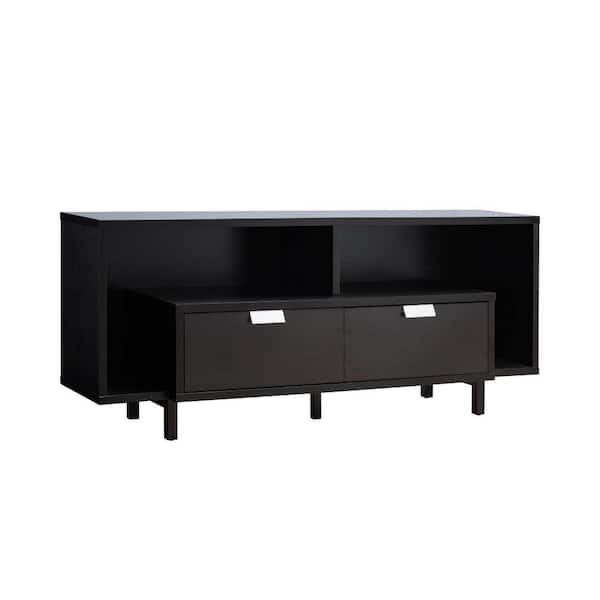 Benjara 60 in. Brown and White Wood TV Stand Fits TVs up to 65 in. with 2-Drawers