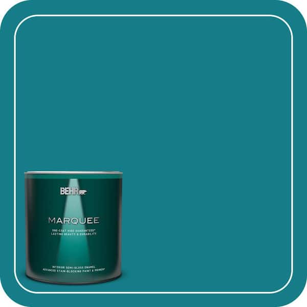 BEHR MARQUEE 1 qt. #PPU13-01 Caribe One-Coat Hide Semi-Gloss Enamel Interior Paint & Primer