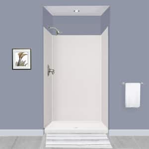Expressions 36 in. x 48 in. x 72 in. 3-Piece Easy Up Adhesive Alcove Shower Wall Surround in White