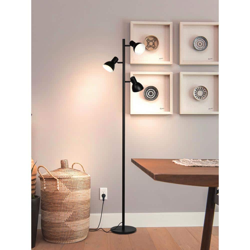 Ethan Classic Black Adjustable Multi-head LED Floor Lamp