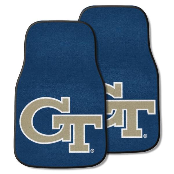 FANMATS Georgia Tech 18 in. x 27 in. 2-Piece Carpeted Car Mat Set