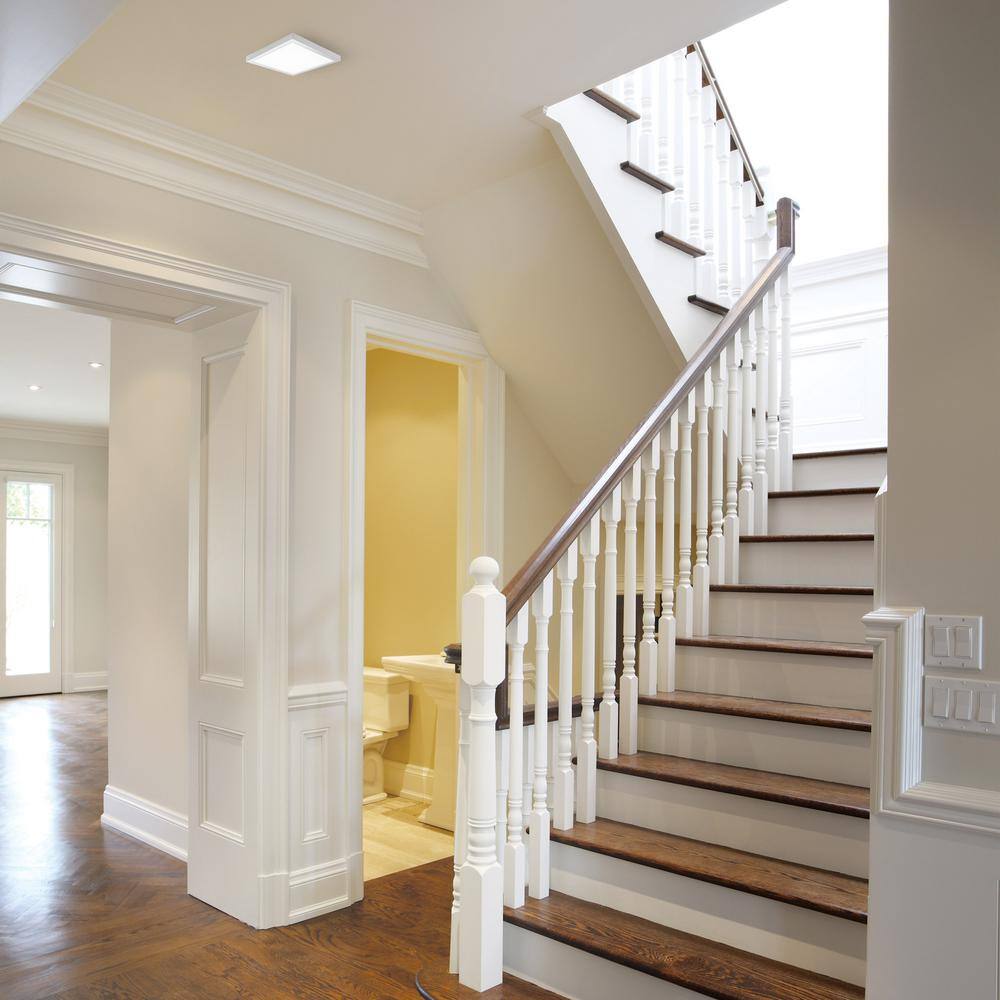 Ultra-Slim Edge Lit White Square LED Flush Mount 5"