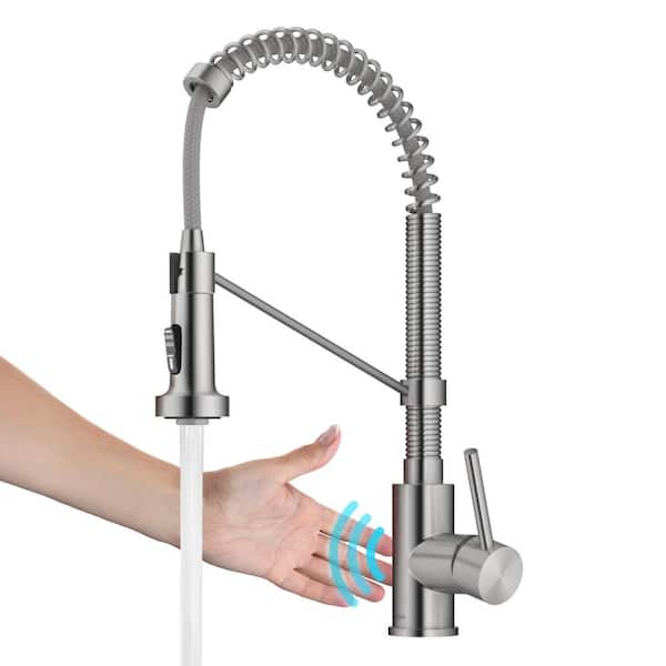 KRAUS Bolden Single Handle Pull-Down Sprayer Kitchen Faucet with Touchless Sensor in Spot Free Stainless Steel