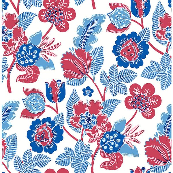 A-Street Prints Jana Red Jacobean Wallpaper Sample