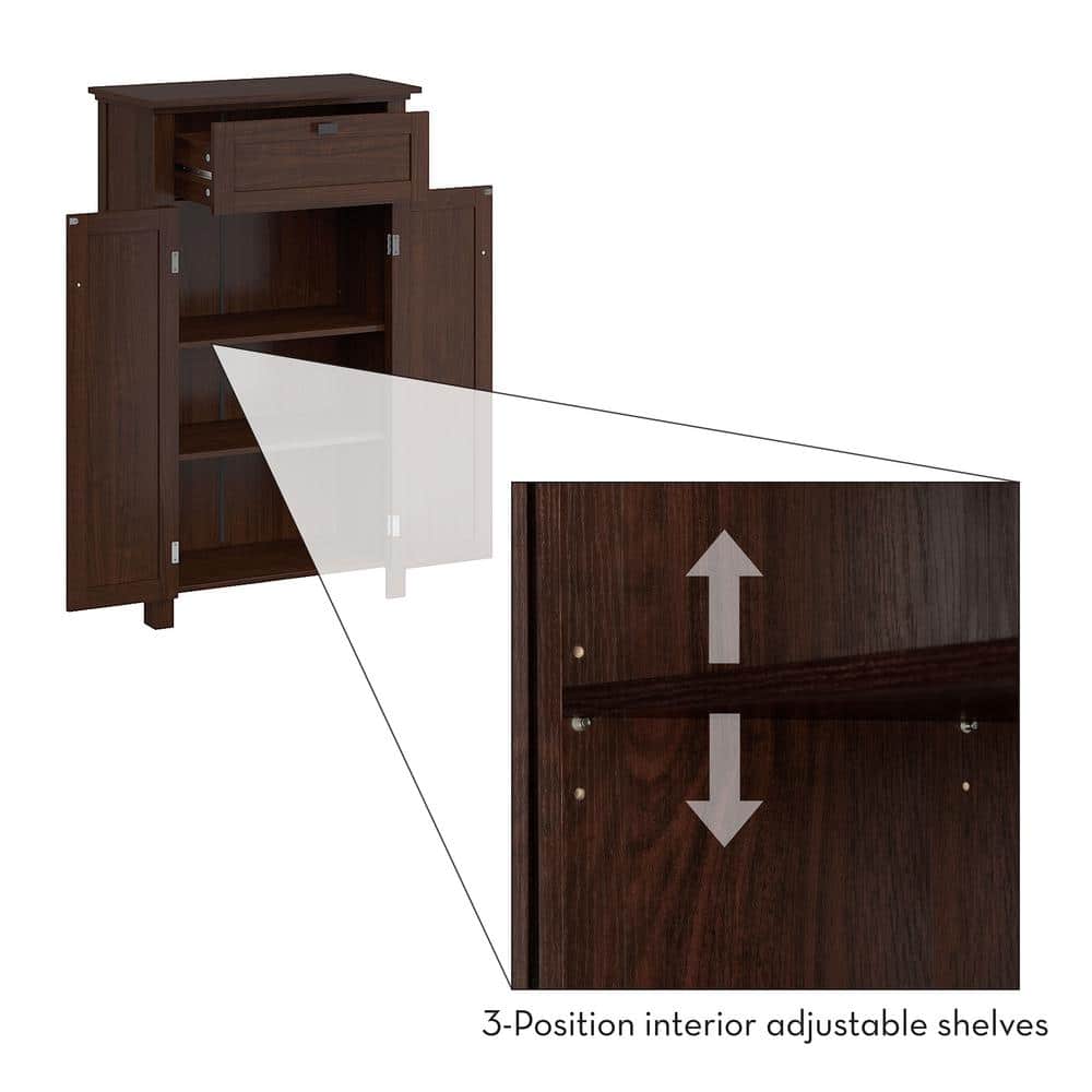 Hayward 43'' Dark Woodgrain Adjustable Shelving Living Room Cabinet