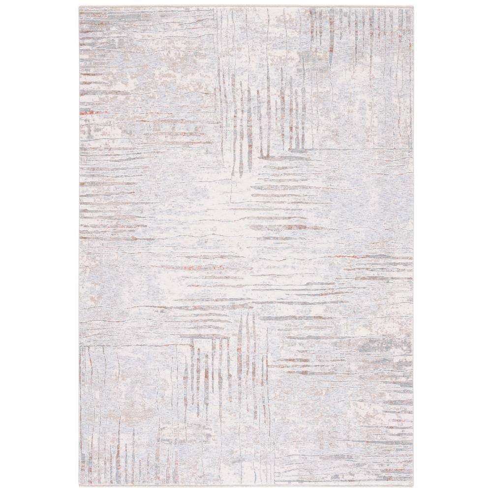 Marmara Blue and Beige Hand-Knotted Viscose Area Rug