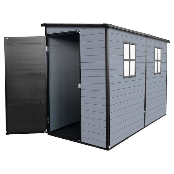 4 ft.W x 8 ft.D Outdoor Resin Storage Shed, Tool House with Floor