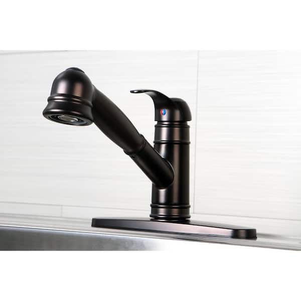 Traditional Single-Handle Pull-Out Sprayer Kitchen Faucet in Oil Rubbed Bronze