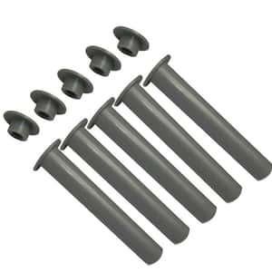 1/2 in. x 4 in. Sleeve and Cap for Pool Fence DIY by Life Saver in Gray (5-Pack)