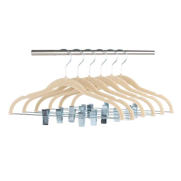 Simplify Slimcoat Velvet Hangers, Ivory - 6 pack
