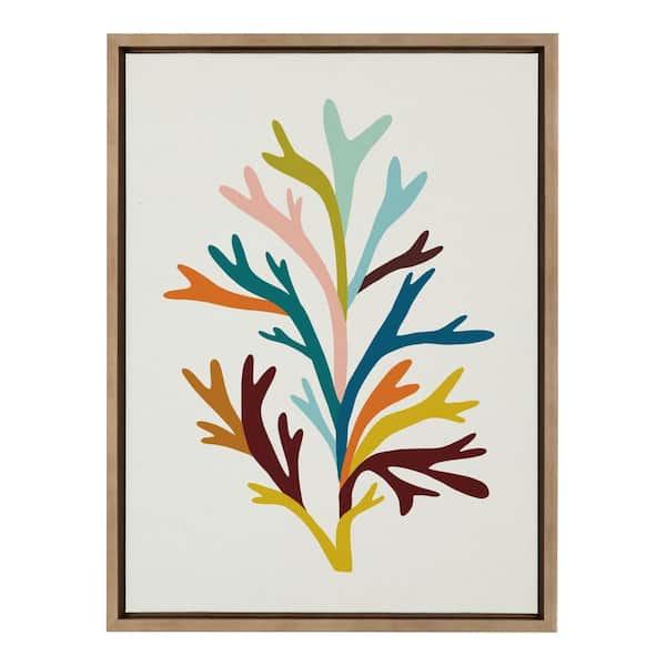 Kate and Laurel Sylvie Sea Plant by Alicia Schultz Framed Canvas Coastal Art Print 18 in. x 24 in.