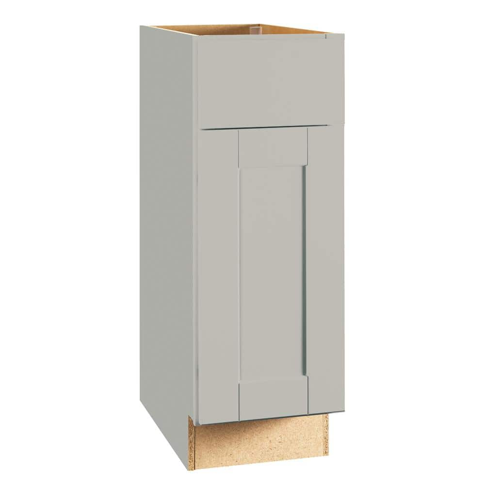 Hampton Bay Shaker 12 in. W x 24 in. D x 34.5 in. H Assembled Base Kitchen  Cabinet in Dove Gray with Ball-Bearing Drawer Glides KB12-SDV - The Home  Depot