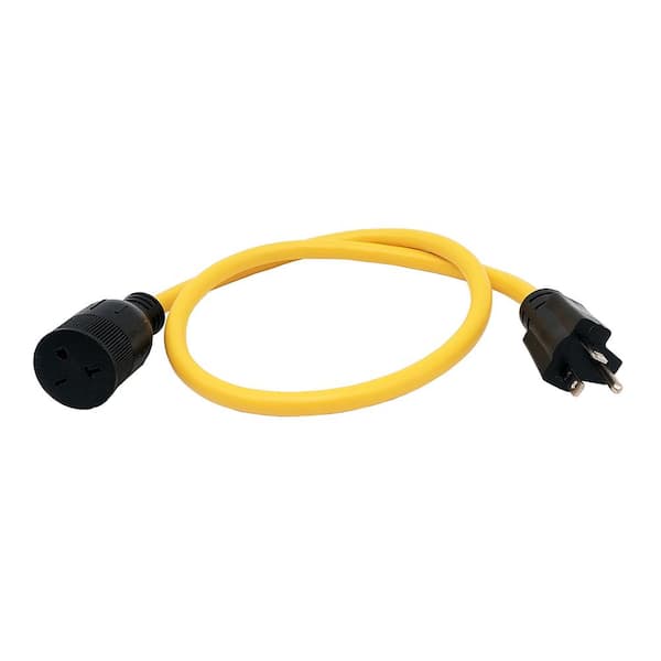SOUTHWIRE, 12/3 SJTW 100' YELLOW OUTDOOR TWIST-TO-LOCK NEMA L5-20P  EXTENSION CORD