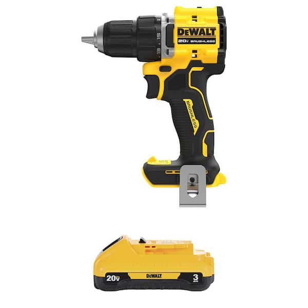 ATOMIC 20V MAX Lithium-Ion Brushless Cordless 1/2 in. Drill Driver with 20V MAX Compact 3.0Ah Battery Pack