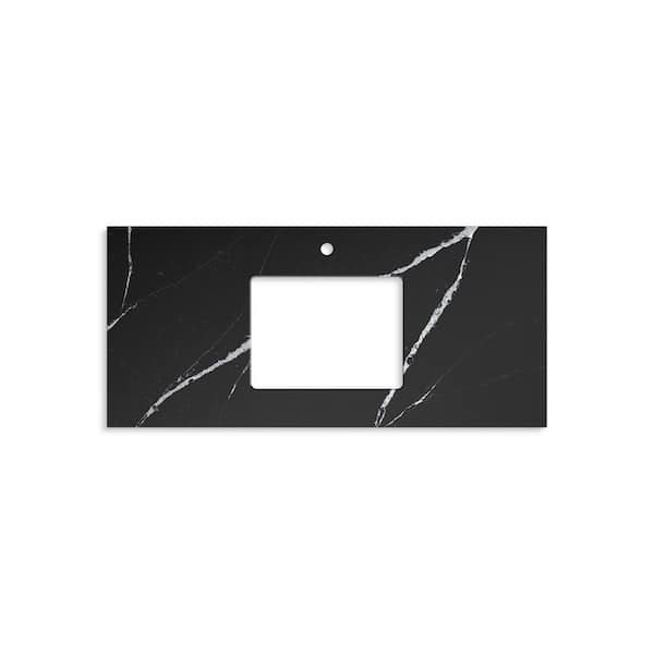 Silestone 49 in. W x 22.4375 in. D Quartz Rectangle Cutout with Vanity Top in Eternal Marquwith
