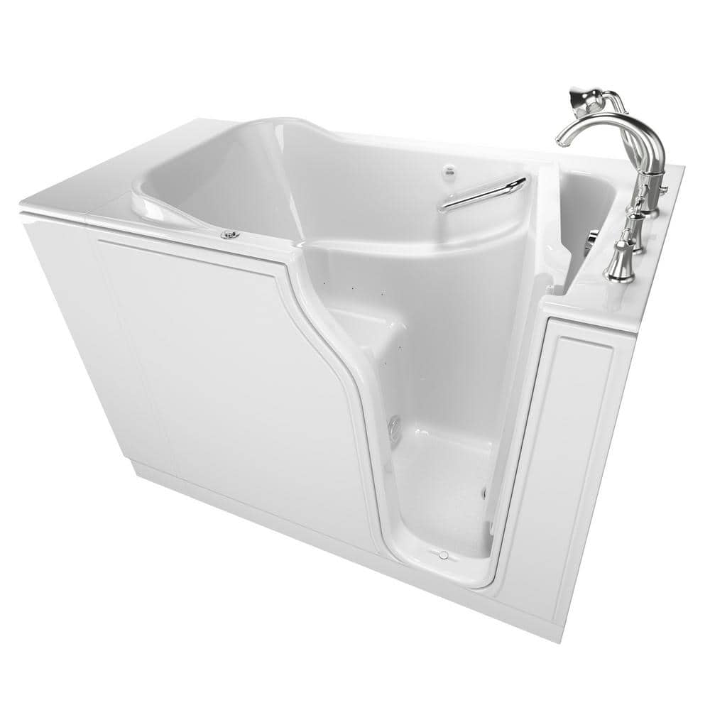 Gelcoat Value Series 52 in. x 30 in. Right Hand Walk-In Air Bathtub in Whit