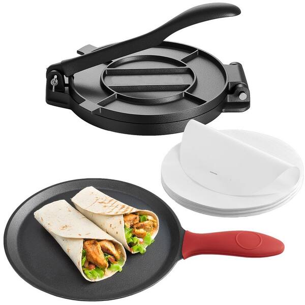 SKYSHALO Heavy Duty 8 in. Cast Iron Tortilla Press, Tortilladora