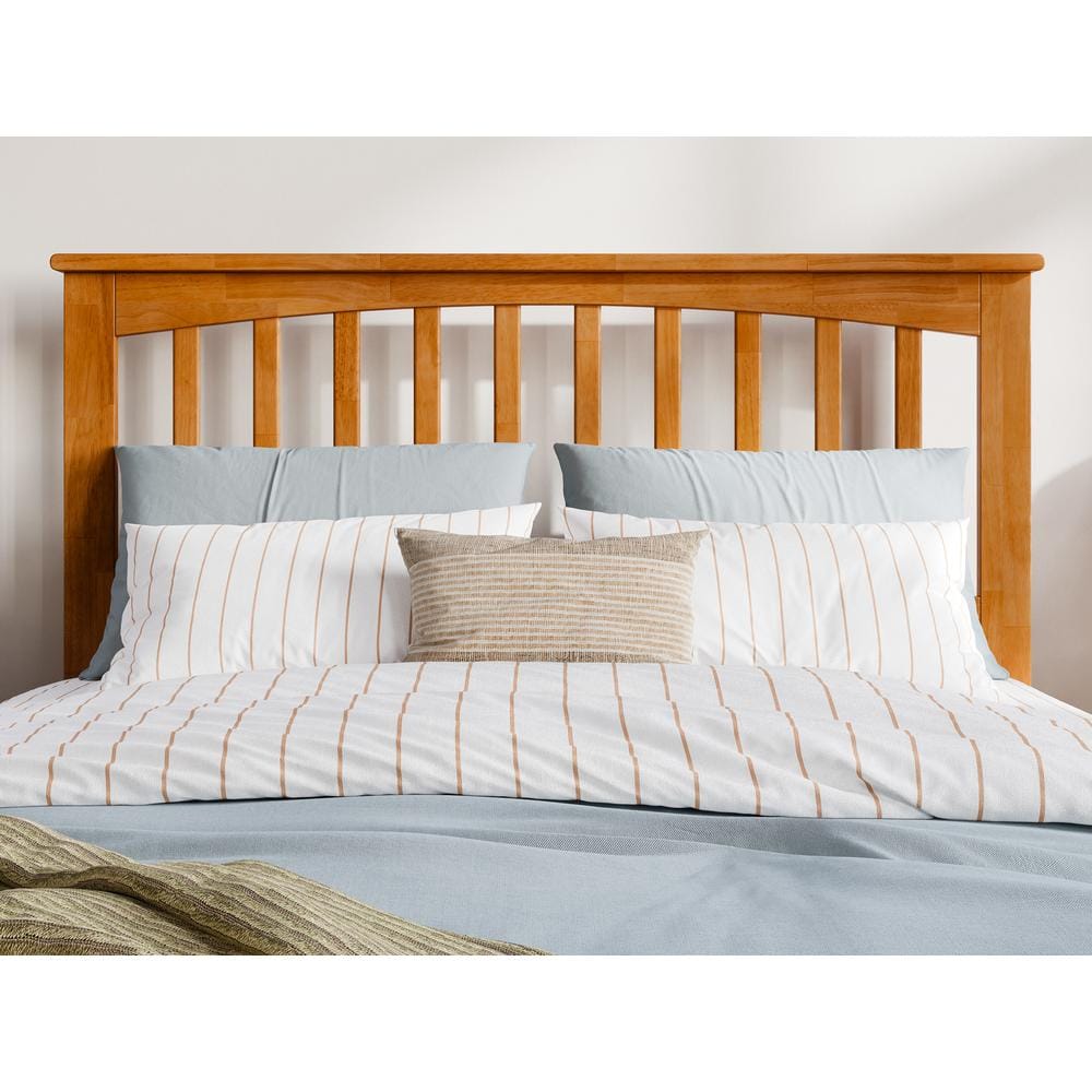 Mission Full Light Toffee Wood Headboard with USB Charger
