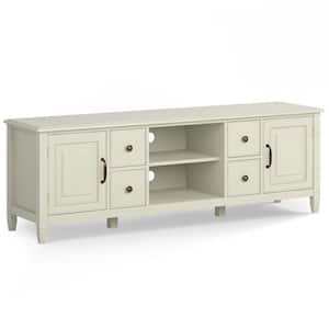 Connaught SOLID WOOD 72 in. Wide Traditional TV Media Stand in Antique White For TVs up to 80 in.