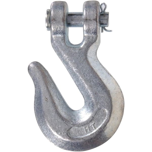 Hardware Essentials 1/4 in. Zinc-Plated Forged Steel Chain Hook with Grade  43 in Clevis Type Grab Hook (5-Pack) 321986.0 - The Home Depot