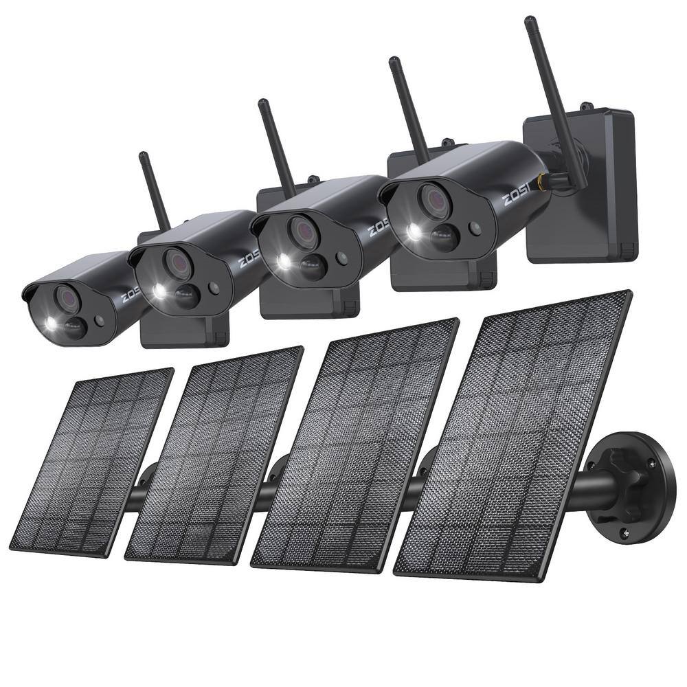 ZOSI 3MP 2K Wireless Outdoor Surveillance Camera with Solar Panel