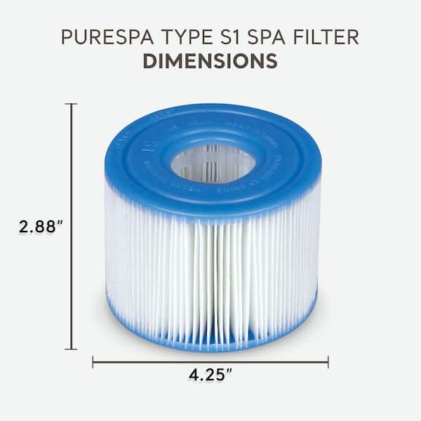 4.5 in. Dia PureSpa Type S1 Easy Set Spa Filter Replacement Cartridges (12-Pack)