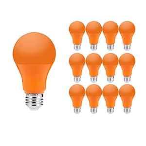 40-Watt Equivalent 5-Watt A19 E26 Base Non-Dimmable Party Holiday Home Decorative LED Light Bulb in Orange (12-Pack)