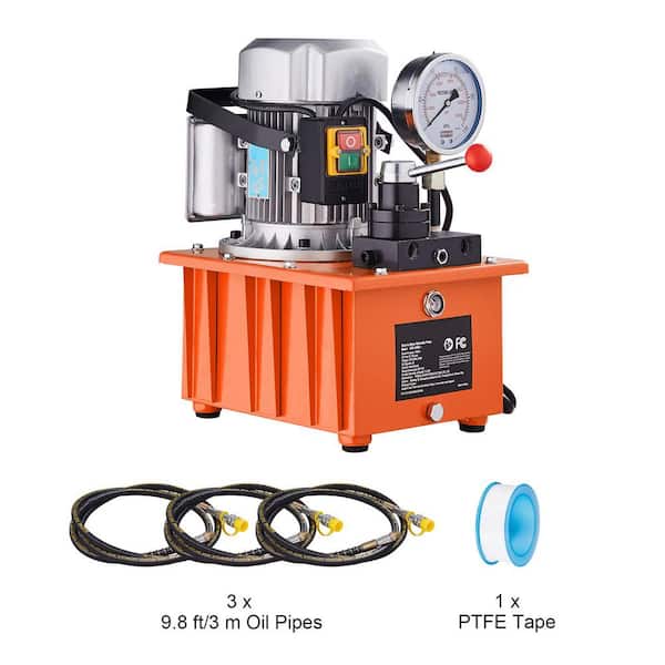 SKYSHALO Electric Hydraulic Pump 10000 PSI 750W 110V Double Acting Manual Valve with Lever Switch for Punching/Bending/ Machines