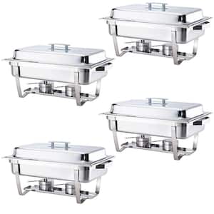 8 qt. Gray, Stainless Steel Chafing Dish, High-Grade, Complete Set with Alpine Gray Handle