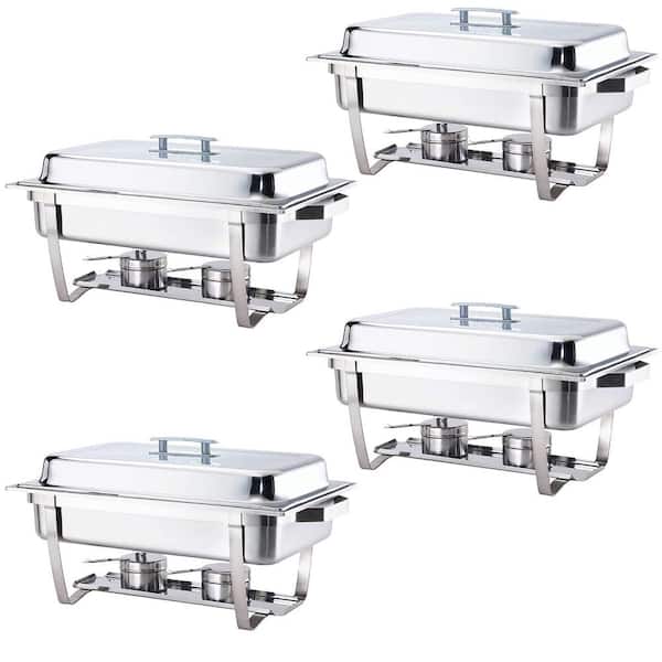 Adrinfly 8 qt. Gray, Stainless Steel Chafing Dish, High-Grade, Complete Set with Alpine Gray Handle