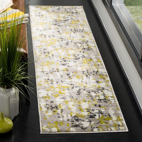 Skyler 2 ft. x 10 ft. Gray/Green Geometric Runner Rug