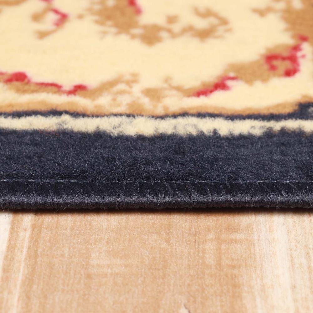 Midnight Blue Floral Medallion Synthetic Area Rug, 8' x 10'