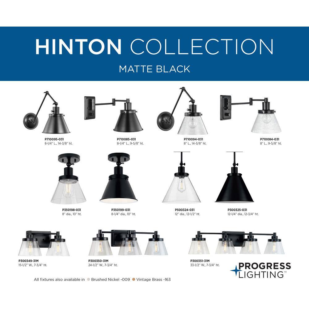Matte Black Steel 3-Light Dimmable Bath Vanity Fixture