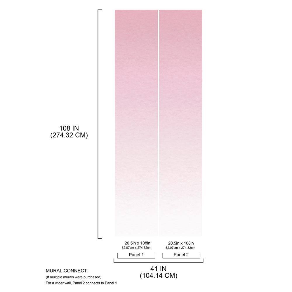 Pink Aura Ombre Peel and Stick Wall Mural