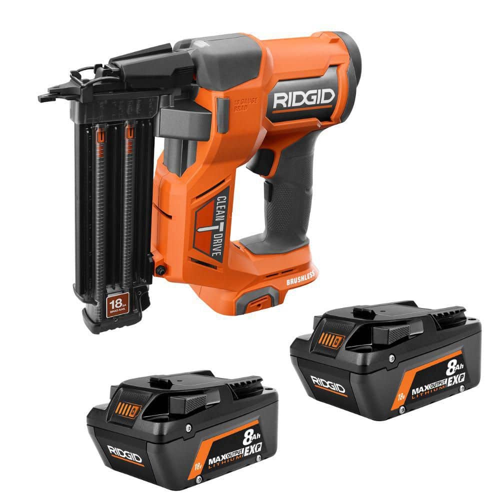 18V Brushless Cordless 18-Gauge 2-1/8 in. Brad Nailer with 18V 8.0 Ah Max Output EXP Battery (2-Pack) price history on PriceWatchPro