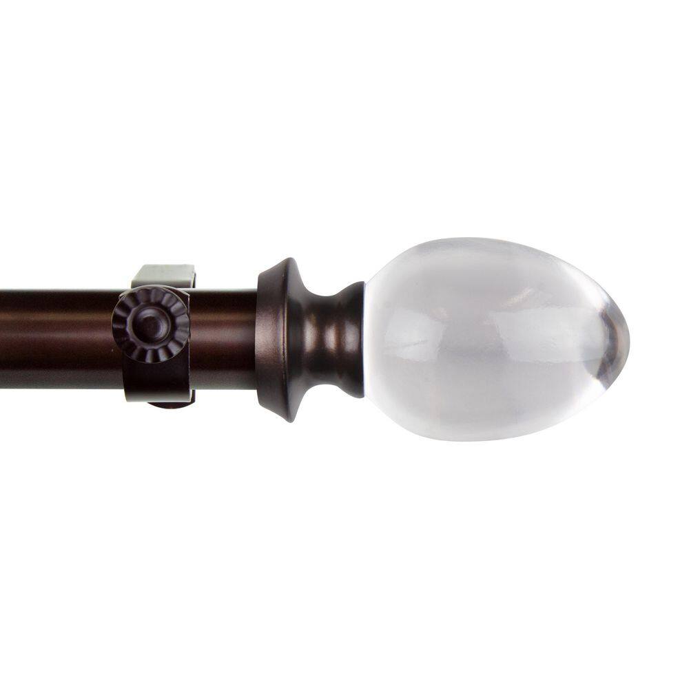 28 in. - 48 in. Adjustable Single Curtain Rod 1 in. Dia in Bronze with Ellis Finials price history on PriceWatchPro
