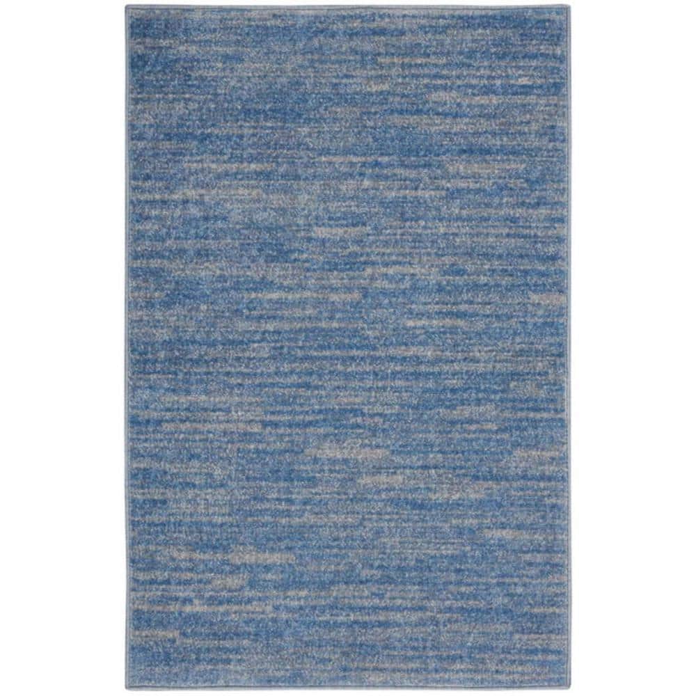 Charlie Blue and Gray 2 ft. x 4 ft. Striped Indoor/Outdoor Runner Rug price history on PriceWatchPro