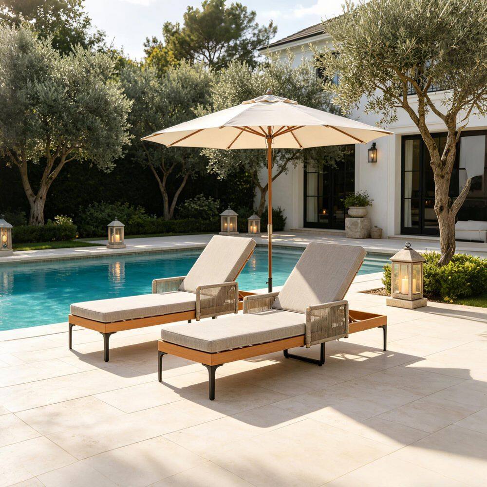 Metal Aluminum Outdoor Chaise Lounge Patio Lounge Chair With Taupe Cushion price history on PriceWatchPro