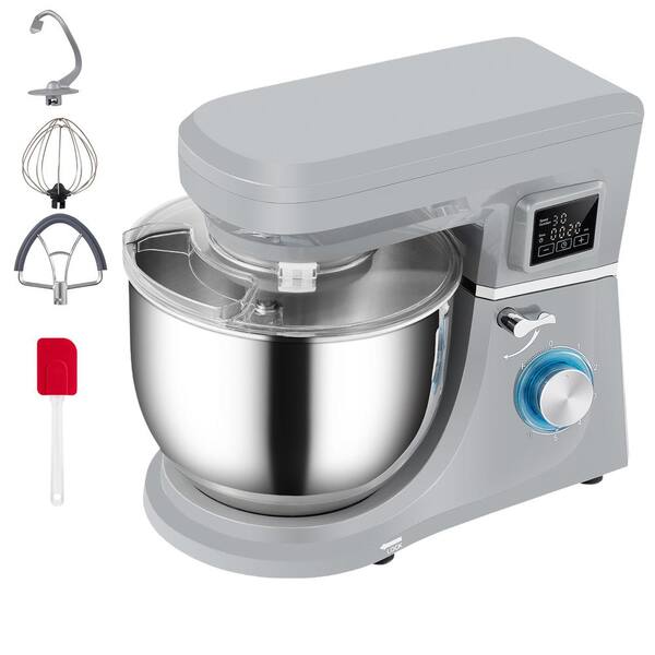 660W Electric Stand Mixer, 7.4qt. Stainless Steel Bowl, 6-Speed Tilt-Head Dough Mixer with LCD Timing Dough Hook